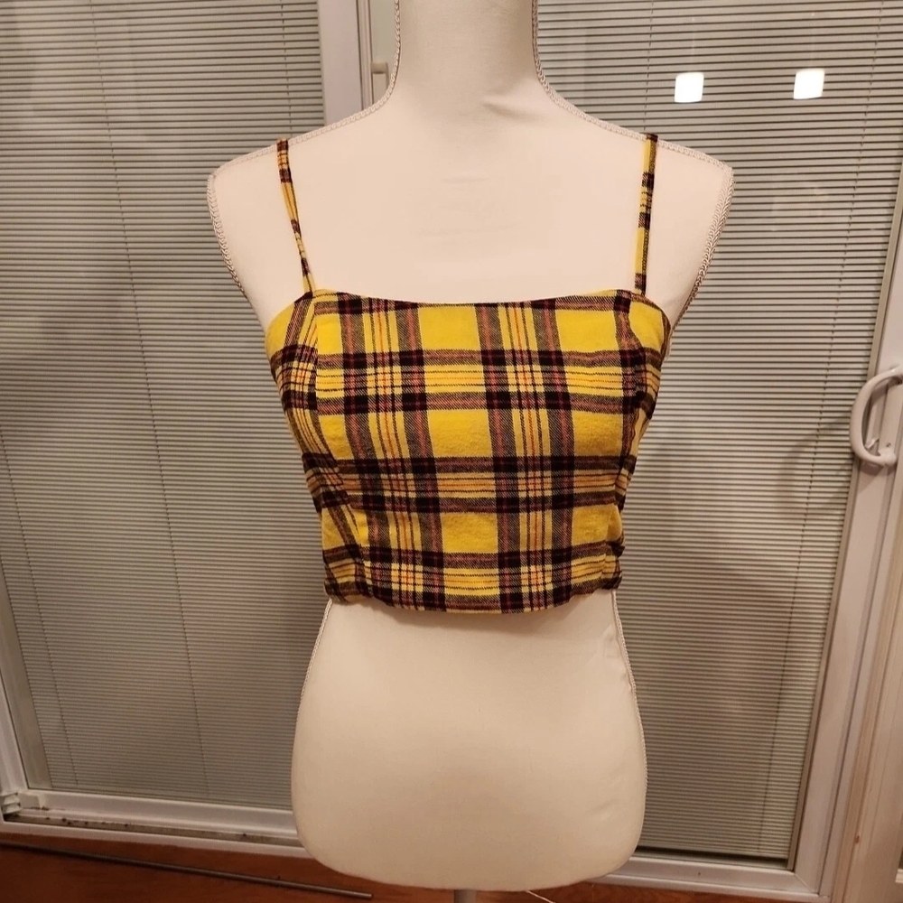 Wild Fable Yellow and Black Plaid Camisole